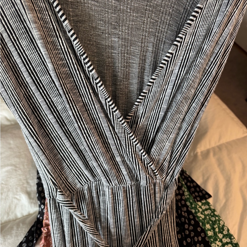Striped V-Neck jumpsuit